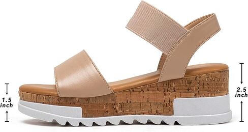 katliu Women's Wedge Platform Sandals Elastic Ankle Strap Cork Platform Sandals in Saudi Arabia