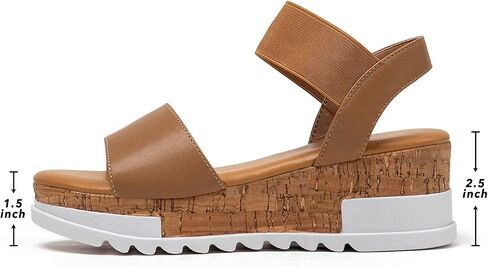 katliu Women's Wedge Platform Sandals Elastic Ankle Strap Cork Platform Sandals in Saudi Arabia