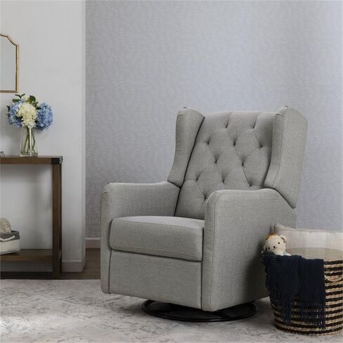 DaVinci Everly Recliner and Swivel Glider in Performance Pale Blush Pink Eco-Weave, GREENGUARD Gold Certified, Water Repellent & Stain Resistant in Saudi Arabia