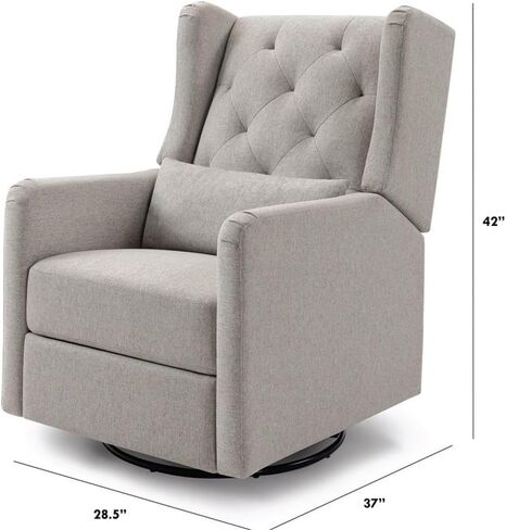 DaVinci Everly Recliner and Swivel Glider in Performance Pale Blush Pink Eco-Weave, GREENGUARD Gold Certified, Water Repellent & Stain Resistant in Saudi Arabia