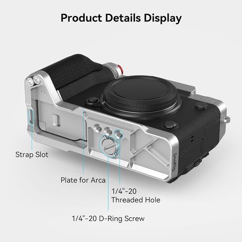 SmallRig X-T5 Handgrip L-Shape Grip for FUJIFILM X-T5 Camera, Built-in Quick Release Plate for Arca, Silicone Side Handle, Shutter Button, Lightweight and Comfort - 4136 in Saudi Arabia