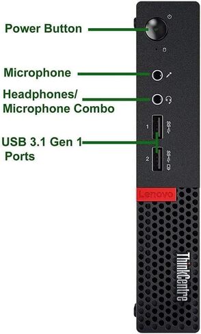 Lenovo ThinkCentre M910q Tiny كمبيوتر مكتبي صغير، رباعي النواة i5 6500T يصل إلى 3.1 جيجا هرتز، ذاكرة الوصول العشوائي DDR4 سعة 16 جيجابايت، 256 جيجابايت NVMe M.2 SSD، بلوتوث WiFi، لوحة مفاتيح وماوس لاسلكيين، Windows 10 Pro (متجدد) in Saudi Arabia