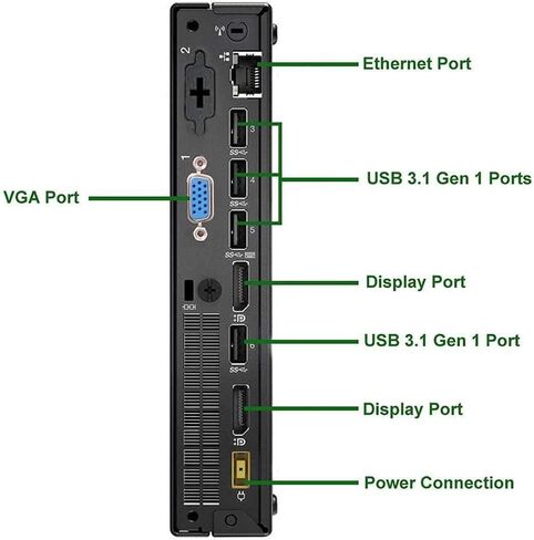 Lenovo ThinkCentre M910q Tiny كمبيوتر مكتبي صغير، رباعي النواة i5 6500T يصل إلى 3.1 جيجا هرتز، ذاكرة الوصول العشوائي DDR4 سعة 16 جيجابايت، 256 جيجابايت NVMe M.2 SSD، بلوتوث WiFi، لوحة مفاتيح وماوس لاسلكيين، Windows 10 Pro (متجدد) in Saudi Arabia