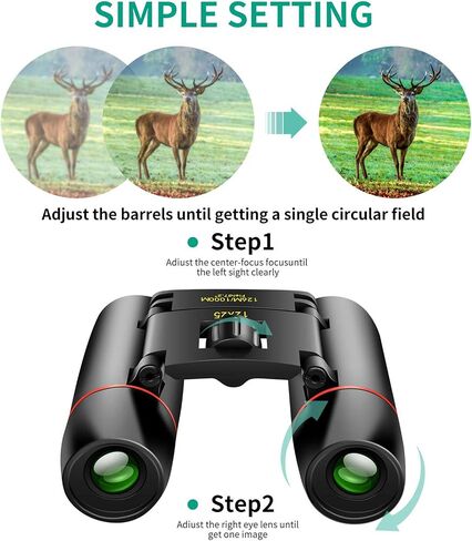 POLDR 12X25 Small Pocket Binoculars Compact Adults,Mini Kids Binoculars Boys for Bird Watching,Concert Theater Opera in Saudi Arabia