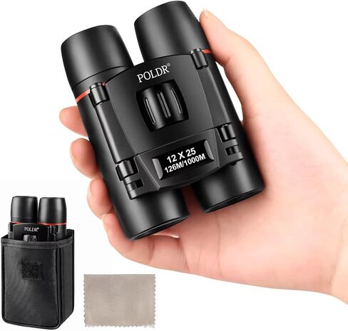 POLDR 12X25 Small Pocket Binoculars Compact Adults,Mini Kids Binoculars Boys for Bird Watching,Concert Theater Opera in Saudi Arabia