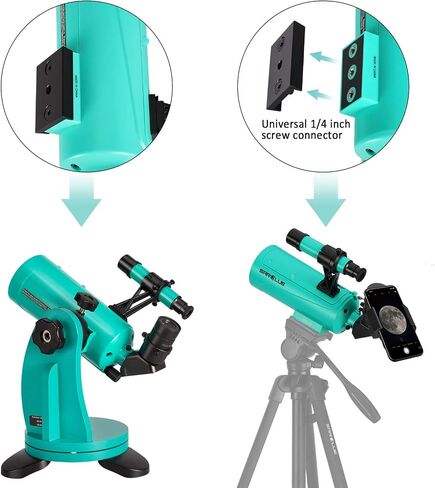 Maksutov-Cassegrain Telescope 60 with Dobsonian Mount, 60mm Aperture 750mm Focal Length, with Finderscope and Phone Adapter, Tabletop Telescopes for Kids Adults Beginners Astronomy in Saudi Arabia
