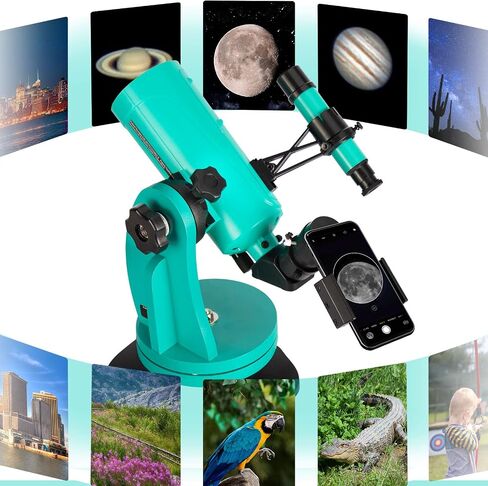 Maksutov-Cassegrain Telescope 60 with Dobsonian Mount, 60mm Aperture 750mm Focal Length, with Finderscope and Phone Adapter, Tabletop Telescopes for Kids Adults Beginners Astronomy in Saudi Arabia