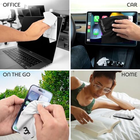 MagicFiber Microfiber Cleaning Cloth, Glasses Cleaner, Eyeglass Wipes, 30pk | Clean Eye Glasses, Lenses, Screens, Cameras, Sunglasses, Watches, Electronics, & More in Saudi Arabia