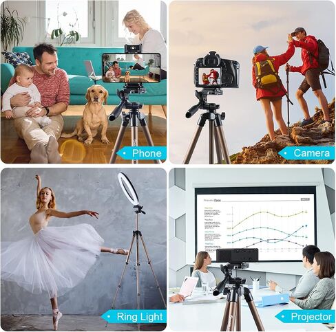 Endurax 60'' Camera Tripod Camera Stand for Canon Rebel Eos Nikon DSLR, Travel Tripods for Phone Tablet with Remote Black | Tripod Stand for Canon/Nikon/Sony DSLR；360° Pan head, Quick-Release & Bubble Level；Lightweight Aluminum with Carry Bag in Saudi Arabia