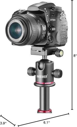 NEEWER 36MM Tripod Ball Head 360° Panoramic Metal with Arca Type Quick Release Plate, 1/4" Screw 3/8" Thread Mount, Max Load 17.6lb/8kg, Tripod Head for Monopod, Slider, DSLR Camera, Camcorder (Red) in Saudi Arabia