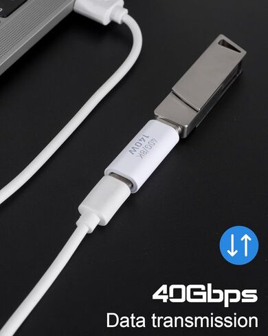 90 Degree Right Angle USB C Adapter, 40Gbps 140W 90 Degree USB C Male to Female Connector Extender Suitable for 8K@60Hz for MacBook, iMac, iPad, Tablet, Phones and More. (4 Pack) in Saudi Arabia