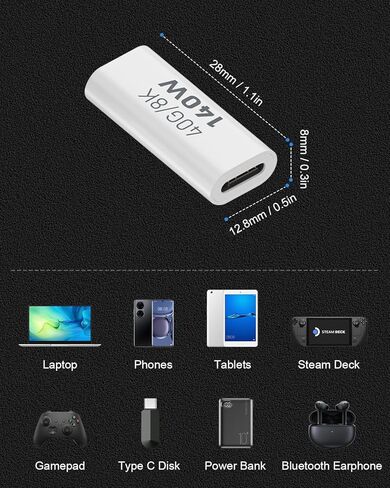 90 Degree Right Angle USB C Adapter, 40Gbps 140W 90 Degree USB C Male to Female Connector Extender Suitable for 8K@60Hz for MacBook, iMac, iPad, Tablet, Phones and More. (4 Pack) in Saudi Arabia