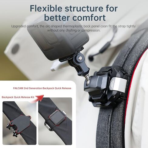 ULANZI F38 Camera Backpack Strap Base Mount | Clip Quick Release for Backpack Straps V2, QR Plate Camera Tripod Mount in Saudi Arabia