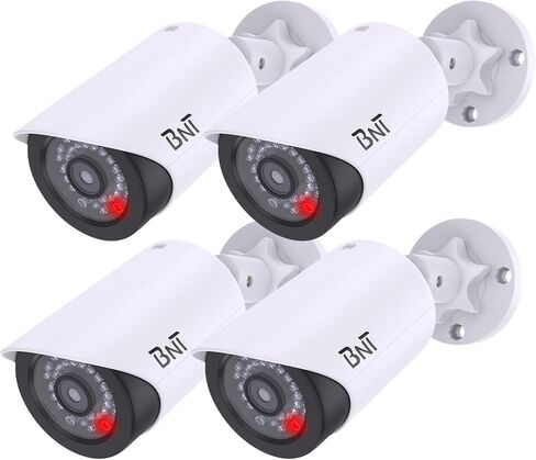BNT Dummy Fake Security Camera, with One Red LED Light at Night, for Home and Businesses Security Indoor/Outdoor (2 Pack, White) in Saudi Arabia