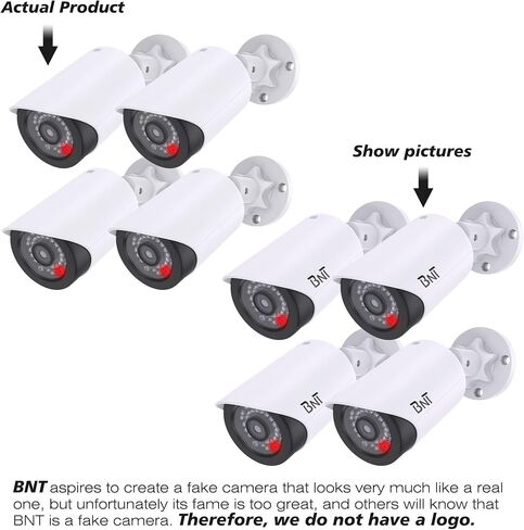 BNT Dummy Fake Security Camera, with One Red LED Light at Night, for Home and Businesses Security Indoor/Outdoor (2 Pack, White) in Saudi Arabia