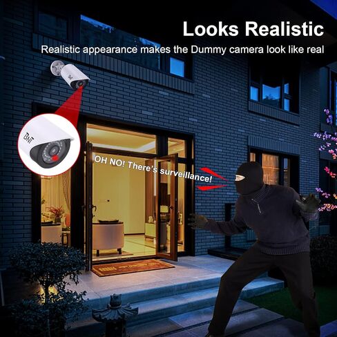 BNT Dummy Fake Security Camera, with One Red LED Light at Night, for Home and Businesses Security Indoor/Outdoor (2 Pack, White) in Saudi Arabia