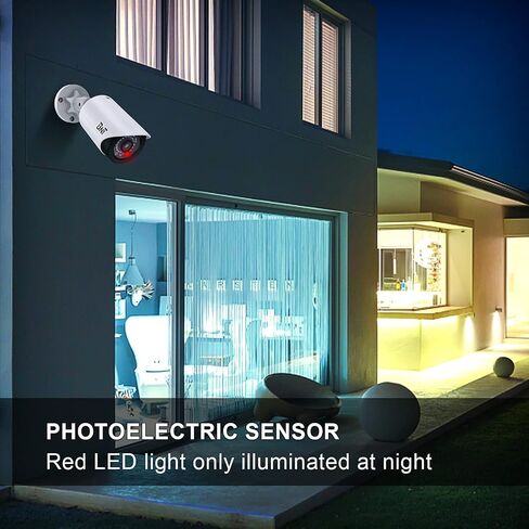 BNT Dummy Fake Security Camera, with One Red LED Light at Night, for Home and Businesses Security Indoor/Outdoor (2 Pack, White) in Saudi Arabia