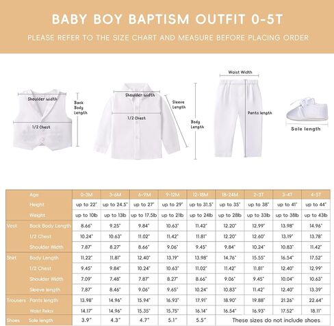 Booulfi Baptism Outfits for Boys Baby Boy Outfits Christening Gifts White Suits with Dress Shirt Pants in Saudi Arabia