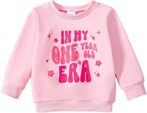 Baby Girl First Birthday Outfit 1st Birthday Sweatshirt in My One Year Old Era Pullover Top in Saudi Arabia