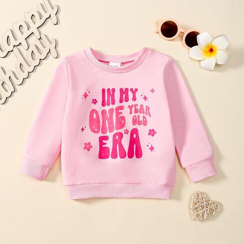 Baby Girl First Birthday Outfit 1st Birthday Sweatshirt in My One Year Old Era Pullover Top in Saudi Arabia