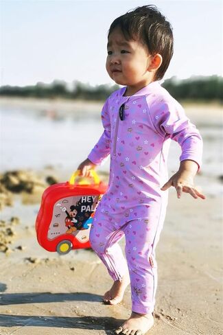 weVSwe Baby Girl Toddler Rash Guard Swimsuit Sun Protection Beachwear Zipper Bathing Suit 0-3 Years in Kuwait