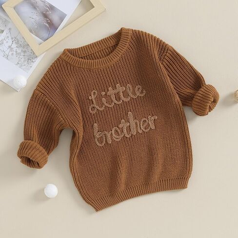 Big Brother Little Brother Matching Outfits Toddler Baby Boy | Knit Sweater Romper, Fall Winter Clothes in Saudi Arabia