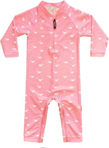 weVSwe Baby Girl Toddler Rash Guard Swimsuit Sun Protection Beachwear Zipper Bathing Suit 0-3 Years in Kuwait