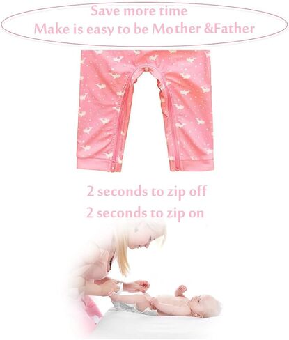 weVSwe Baby Girl Toddler Rash Guard Swimsuit Sun Protection Beachwear Zipper Bathing Suit 0-3 Years in Kuwait