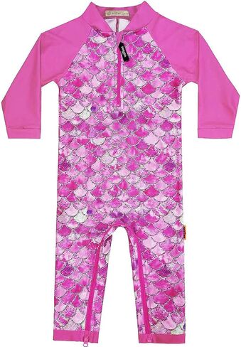 weVSwe Baby Girl Toddler Rash Guard Swimsuit Sun Protection Beachwear Zipper Bathing Suit 0-3 Years in Kuwait