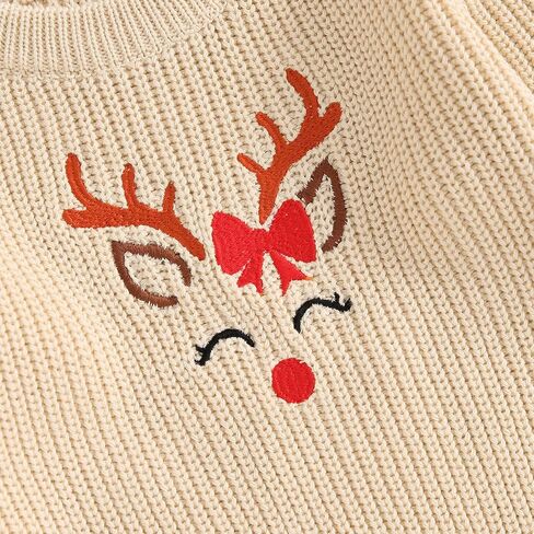 طفل رضيع فتاة صبي عيد الميلاد الزي بلدي أول عيد الميلاد/الأيائل التطريز سترة Crewneck البلوز ملابس عيد الميلاد in Kuwait