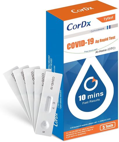 مجموعة اختبار سريع لمستضد كوفيد-19 من CorDx TyFast at-Home، سهلة ودقيقة وسريعة النتائج في 10 دقائق. (عبوة من قطعتين) in Saudi Arabia