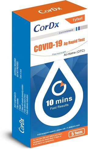 مجموعة اختبار سريع لمستضد كوفيد-19 من CorDx TyFast at-Home، سهلة ودقيقة وسريعة النتائج في 10 دقائق. (عبوة من قطعتين) in Saudi Arabia