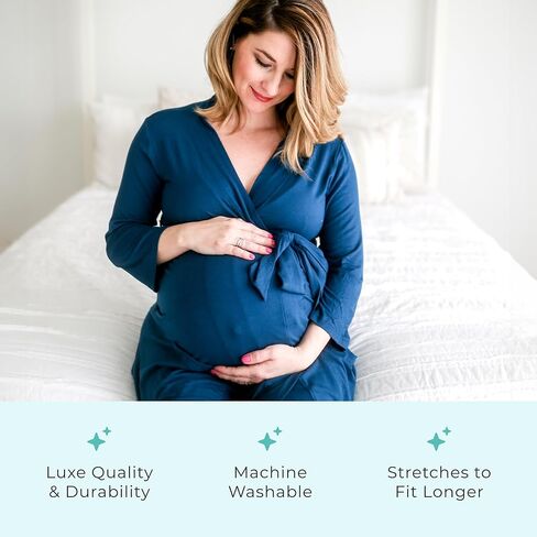 Posh Peanut Maternity Robe for Hospital Delivery - Soft Viscose from Bamboo Postpartum Robe for Women Nursing & Lounging in Kuwait