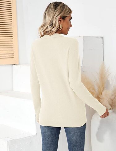 Romanstii Women's Knitted Collared Sweaters Long Sleeve V-Neck Polo Shirts Winter Pullover Tops in Kuwait