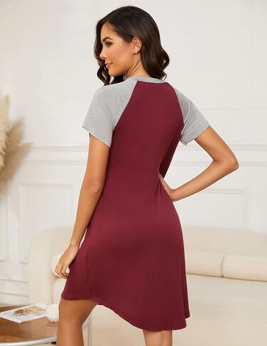 Women Sleepshirts 3 in 1 Labor/Maternity/Nursing Nightgown Short Sleeve Breastfeeding Sleep Dress XS-3XL in Saudi Arabia