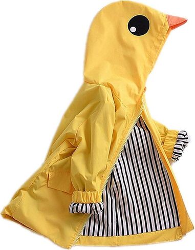 CM C&M WODRO Toddler Baby Boy Girl Duck Rain Jacket Cute Cartoon Animal Raincoat Hoodie Kids Coat Fall Winter School Outfit in Saudi Arabia