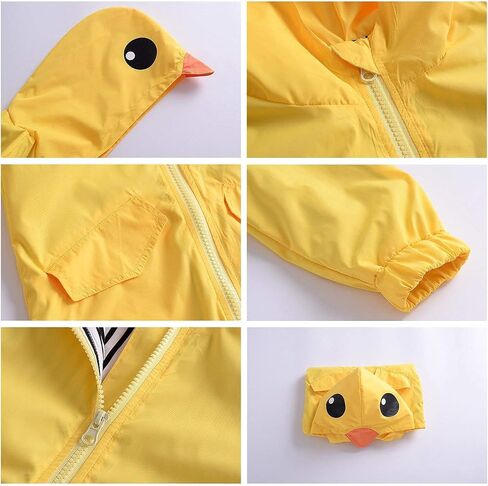 CM C&M WODRO Toddler Baby Boy Girl Duck Rain Jacket Cute Cartoon Animal Raincoat Hoodie Kids Coat Fall Winter School Outfit in Saudi Arabia