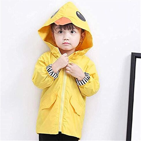 CM C&M WODRO Toddler Baby Boy Girl Duck Rain Jacket Cute Cartoon Animal Raincoat Hoodie Kids Coat Fall Winter School Outfit in Saudi Arabia