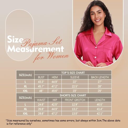 Women Satin PJS Womens Long Sleeve Soft Button Down Sleepwear with Pockets Casual 2 Piece Lounge Set Homewear in Saudi Arabia