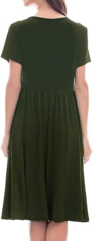 Smallshow Women's Short Sleeve Patchwork Nursing Dresses for Breastfeeding in Kuwait