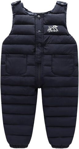 Happy Cherry Boys' Toddler Classic Snow Bib Ski Snowsuit, Invisible Zipper Leg Openings for Diaper Changes 6 Months-4 Years in Kuwait