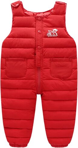 Happy Cherry Boys' Toddler Classic Snow Bib Ski Snowsuit, Invisible Zipper Leg Openings for Diaper Changes 6 Months-4 Years in Kuwait