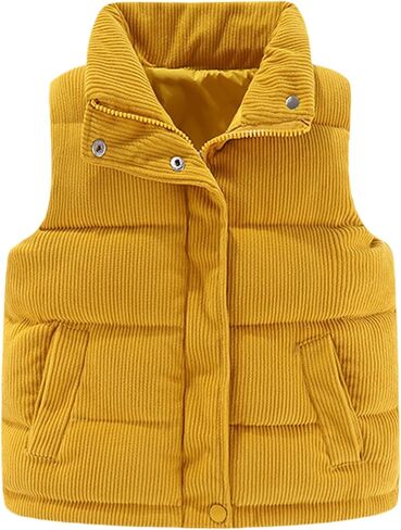 Happy Cherry Corduroy Vest for Toddler Baby Sleeveless Winter Jacket Stand Collar Thick Warm Coat 1-10Y in Saudi Arabia