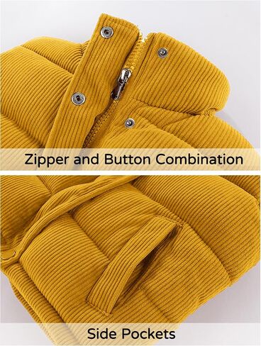 Happy Cherry Corduroy Vest for Toddler Baby Sleeveless Winter Jacket Stand Collar Thick Warm Coat 1-10Y in Saudi Arabia