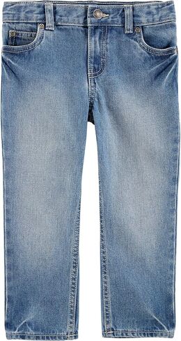 Carter's Baby Boys' Soft Straight Fit Jeans with 5-Pocket and Adjustable Waist Blue (Size 2T-5T) (5T) in Saudi Arabia