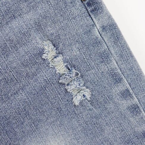 KIDSCOOL SPACE Boy Girl Jeans,Little Big Kid Ripped Elastic Band Inside Simple Denim Pants in Kuwait