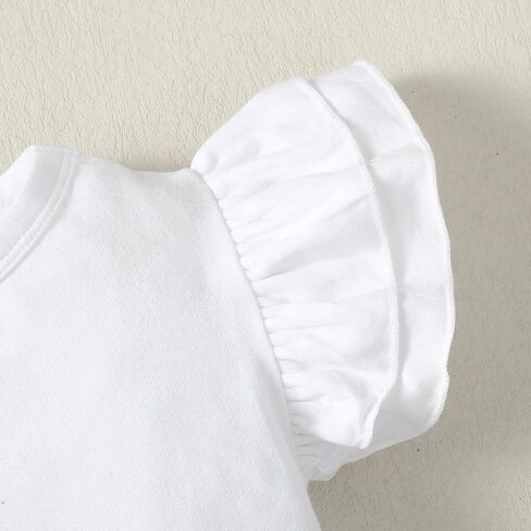 LYSMuch 2-5T Toddler Girls Ruffle Sleeve T Shirt Puff Short Sleeve Basic Tank Top Blouse Plain Solid Kids Casual Clothes in Kuwait