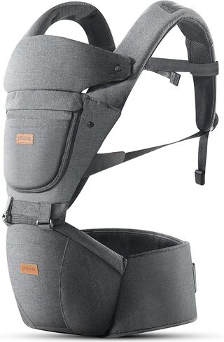 Baby Carrier with Hip Seat, Baby Carrier Newborn to Toddler, 6-in-1 Ways to Carry, All Seasons, Adjustable Baby Holder Carrier for Breastfeeding (Black） in Saudi Arabia