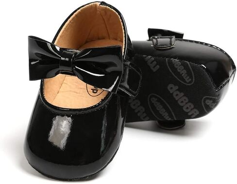 KIDSUN Infant Baby Girls Mary Jane Shoes Non-Slip Rubber Sole Ballet Slippers Princess Dress Wedding Shoes Newborn Crib Shoes First Walkers Shoes in Saudi Arabia