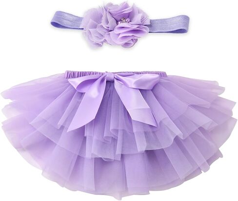Exegawe Baby Girls Tutu Skirt with Headband, Toddler Girls Tulle with Diaper Cover Birthday Party Dress in Saudi Arabia